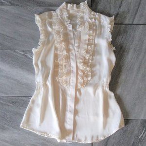 Converse One Star Ivory Ruffle Sleeveless Blouse S